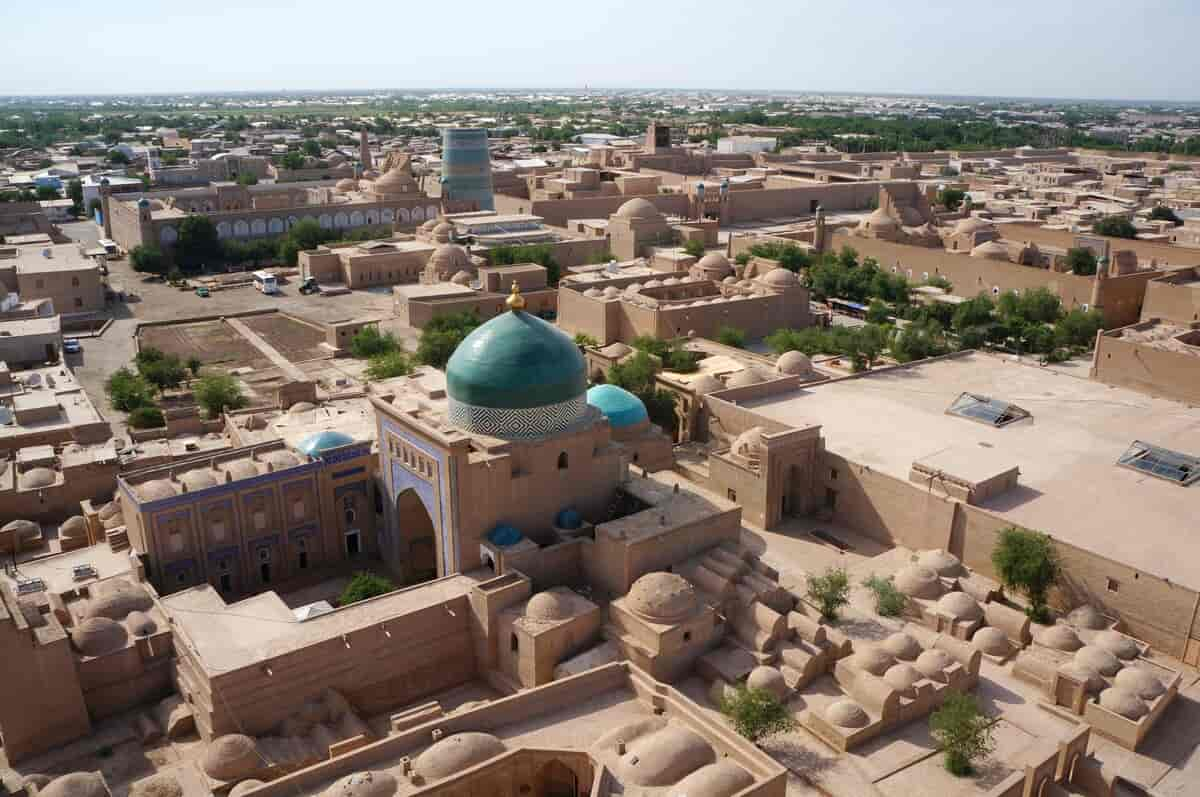 vista dall’alto sulla città di khiva panoramica